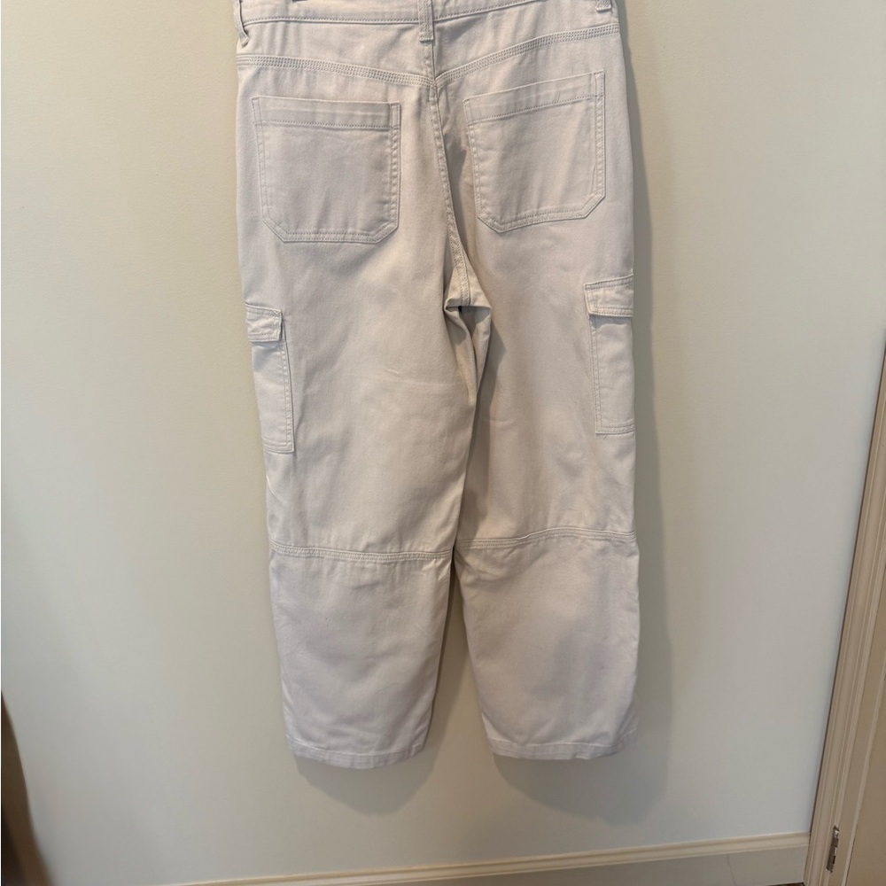 H&M Divided Beige Cargo Pants Wide Leg Utility Trousers US 8 - Picture 3 of 10